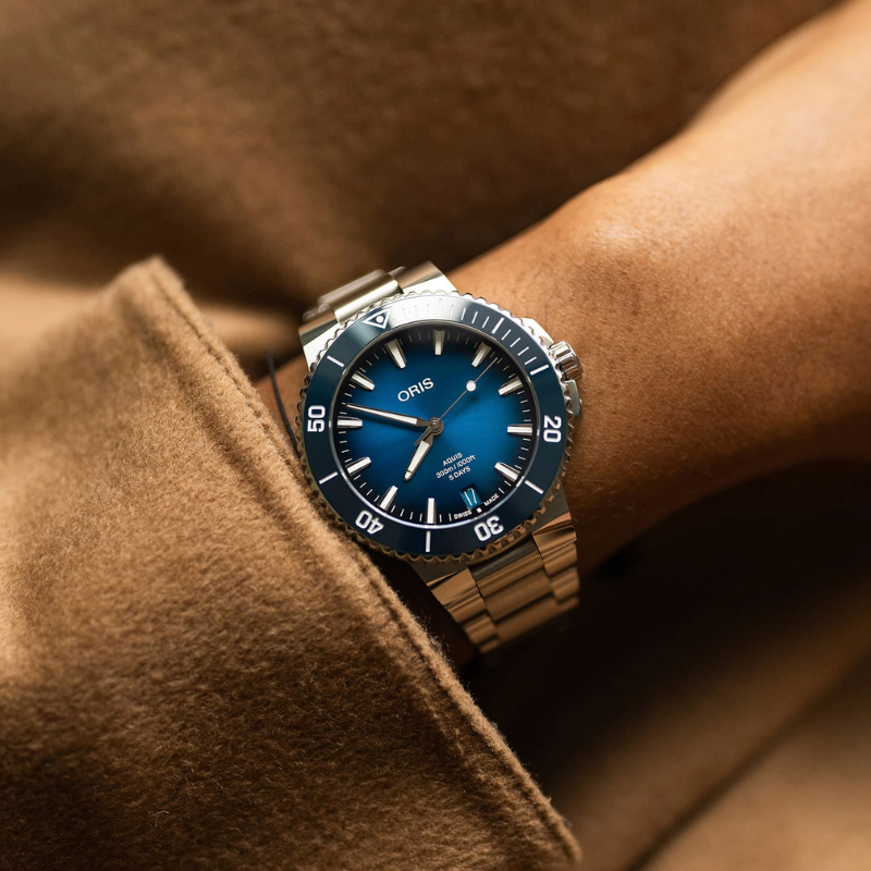 ORIS豪利時-AQUIS 系列-0140077904135-0782302PEB-43.5mm