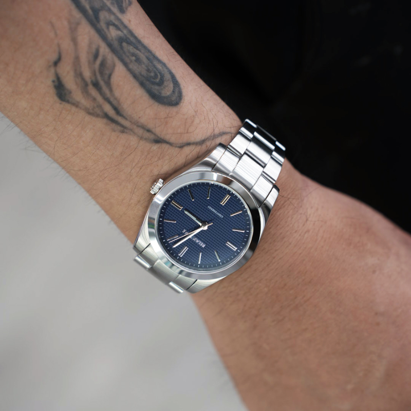 RELAX TIME-太陽能系列-立體格紋男錶-藍 (RT-105S-3M)-40mm