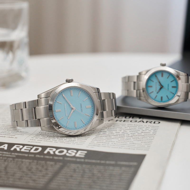 RELAX TIME-太陽能系列-立體格紋女錶-湖水綠(RT-105S-2L)-34mm