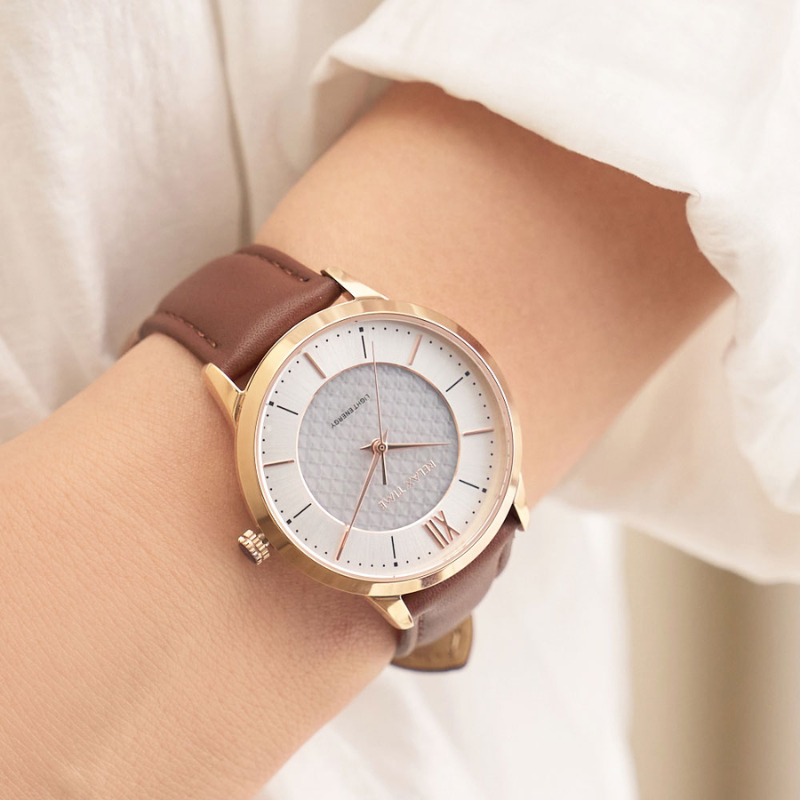 RELAX TIME-太陽能系列-時尚對錶 -玫瑰金 (RT-108S-3M+RT-108S-3L)-42+36mm