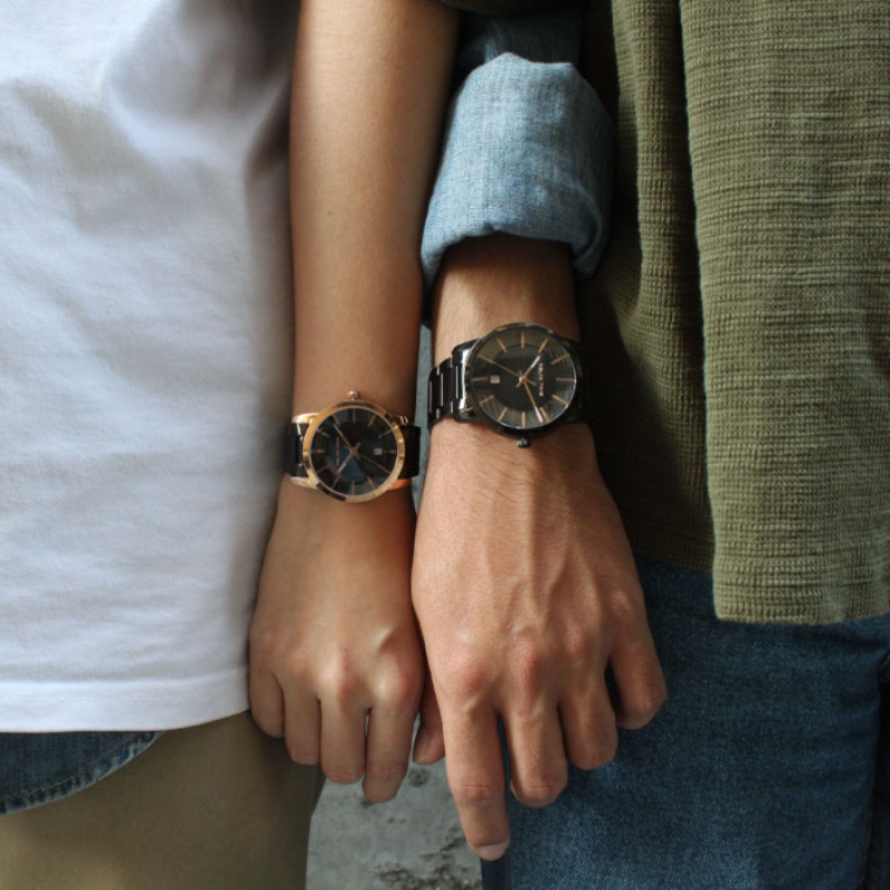 RELAX TIME-文青水波系列-黑X玫瑰金(RT-86-3M+RT-86-8L)-43mm+38mm