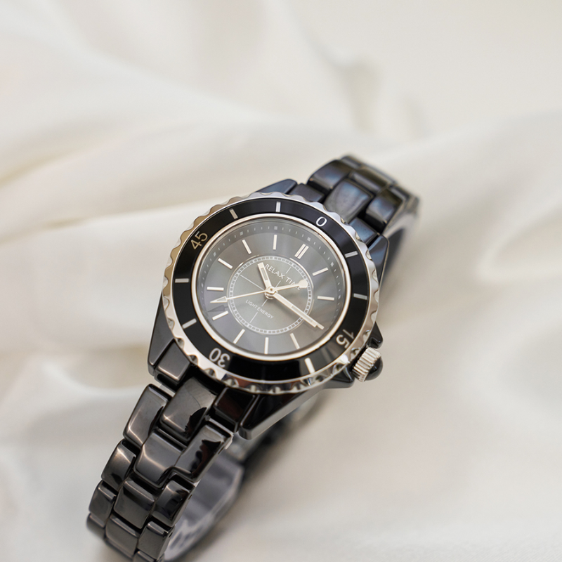 RELAX TIME-經典陶瓷系列-黑銀 (RT-107S-3B)-34mm