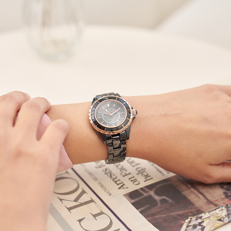 RELAX TIME-經典陶瓷系列-黑玫瑰金 (RT-107S-5BRG)-34mm 