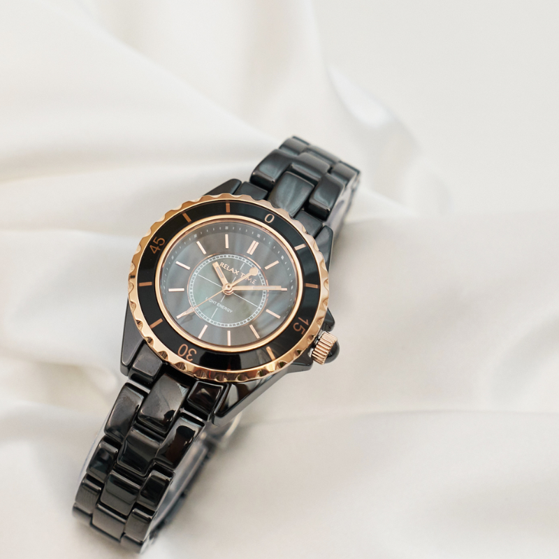 RELAX TIME-經典陶瓷系列-黑玫瑰金 (RT-107S-5BRG)-34mm 