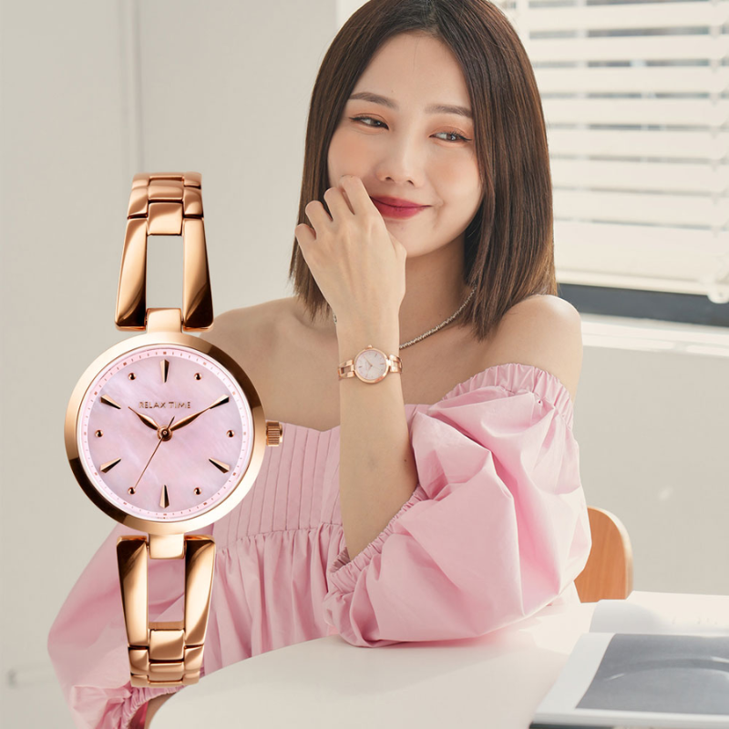 RELAX TIME-手鍊風格系列-玫瑰金×粉貝殼 (RT-71-8)-23mm