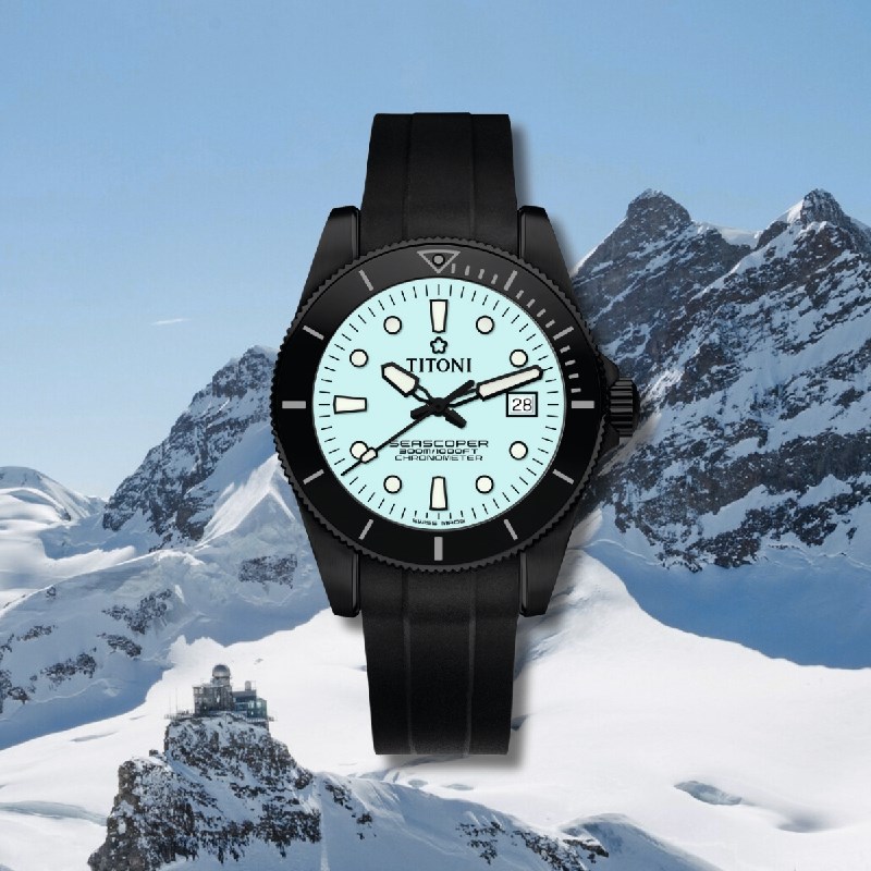 TITONI 瑞士梅花錶 - SEASCOPER海洋探索 - 83300 B-BK-R-718 - 42mm