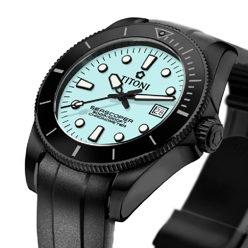 TITONI 瑞士梅花錶 - SEASCOPER海洋探索 - 83300 B-BK-R-718 - 42mm