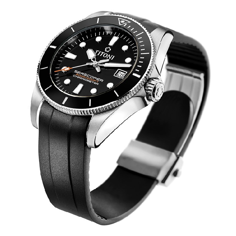 TITONI 瑞士梅花錶 - SEASCOPER海洋探索 - 83300 S-BK-R-702 - 42mm