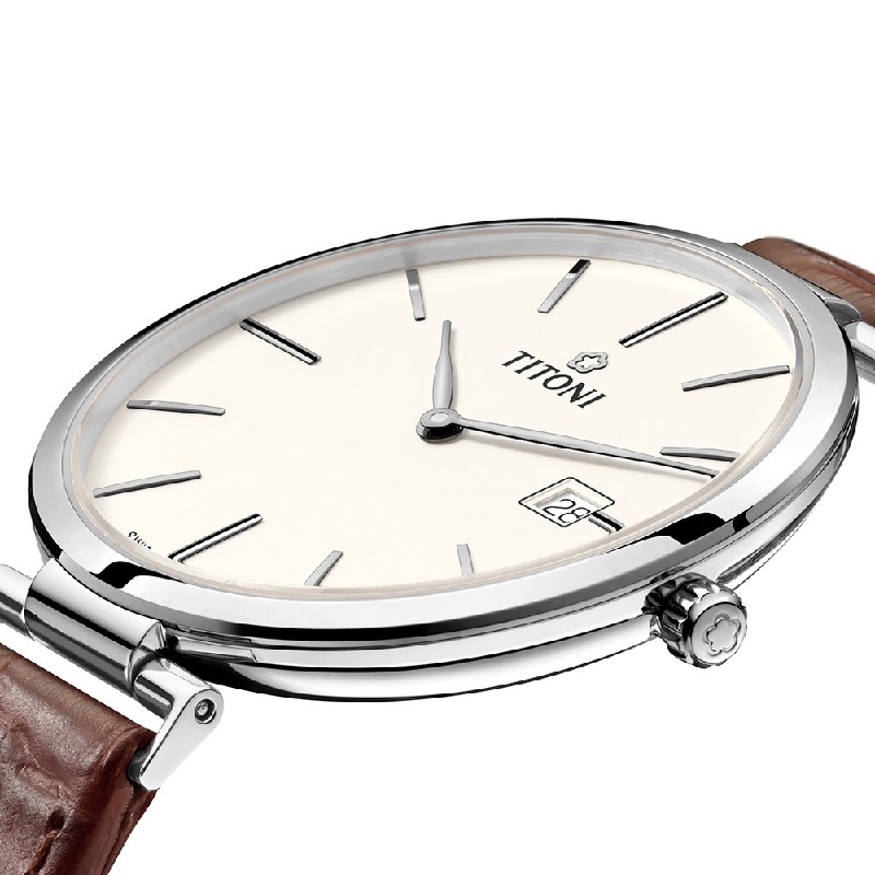 TITONI 瑞士梅花錶 - SLENDERLINE 纖薄系列 - 82718 S-ST-606 - 39mm