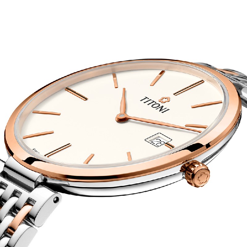 TITONI 瑞士梅花錶 - SLENDERLINE 纖薄系列 - 82718 SRG-606 - 39mm