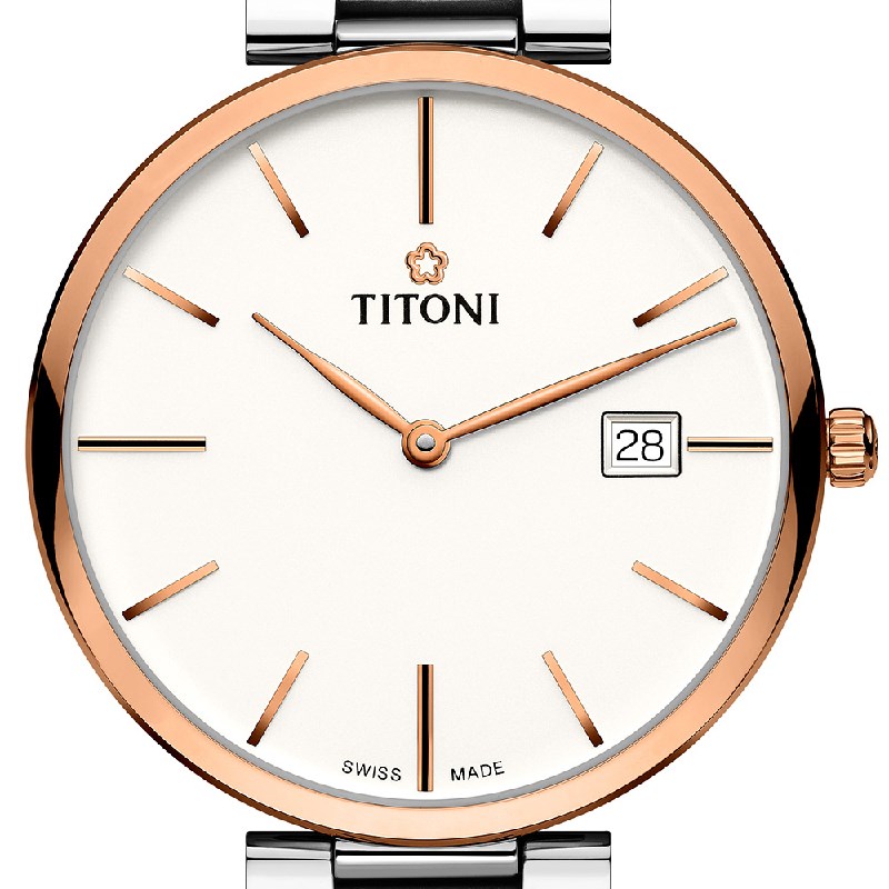 TITONI 瑞士梅花錶 - SLENDERLINE 纖薄系列 - 82718 SRG-606 - 39mm