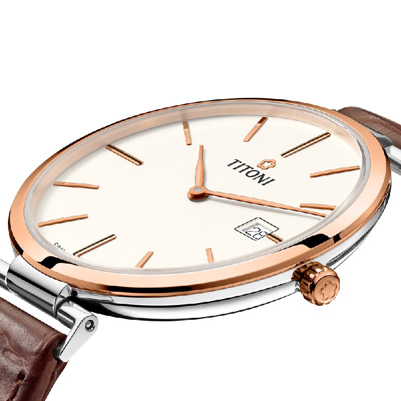 TITONI 瑞士梅花錶 - SLENDERLINE 纖薄系列 - 82718 SRG-ST-606 - 39mm