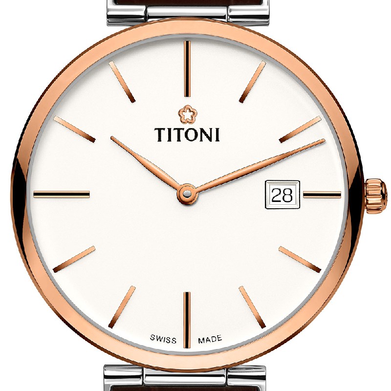 TITONI 瑞士梅花錶 - SLENDERLINE 纖薄系列 - 82718 SRG-ST-606 - 39mm