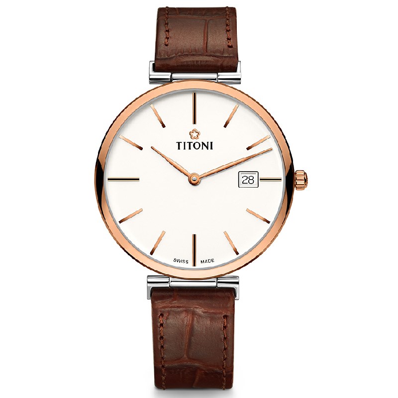 TITONI 瑞士梅花錶 - SLENDERLINE 纖薄系列 - 82718 SRG-ST-606 - 39mm