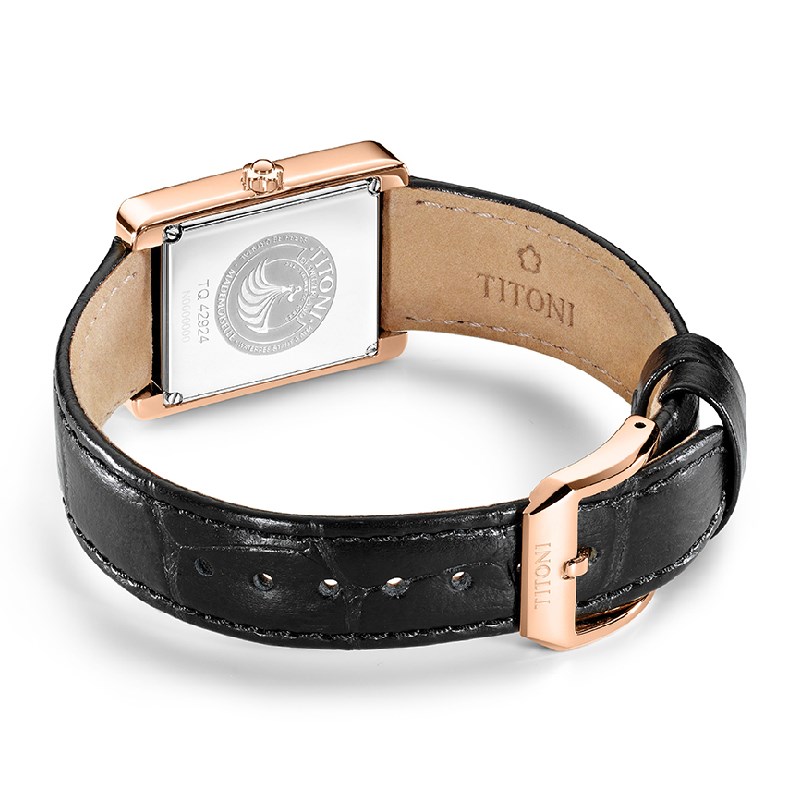 TITONI 瑞士梅花錶 - MADEMOISELLE 優雅伊人系列 - TQ42924RG-STB-730 - 22.80mmx22.00mm