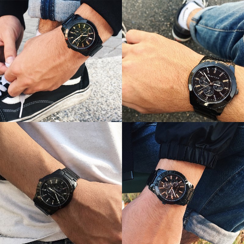 RELAX TIME - 黑鋼三眼腕錶 - 黑鋼X玫瑰金(R0800-16-10X +R0800-16-32) - 42mm+38mm