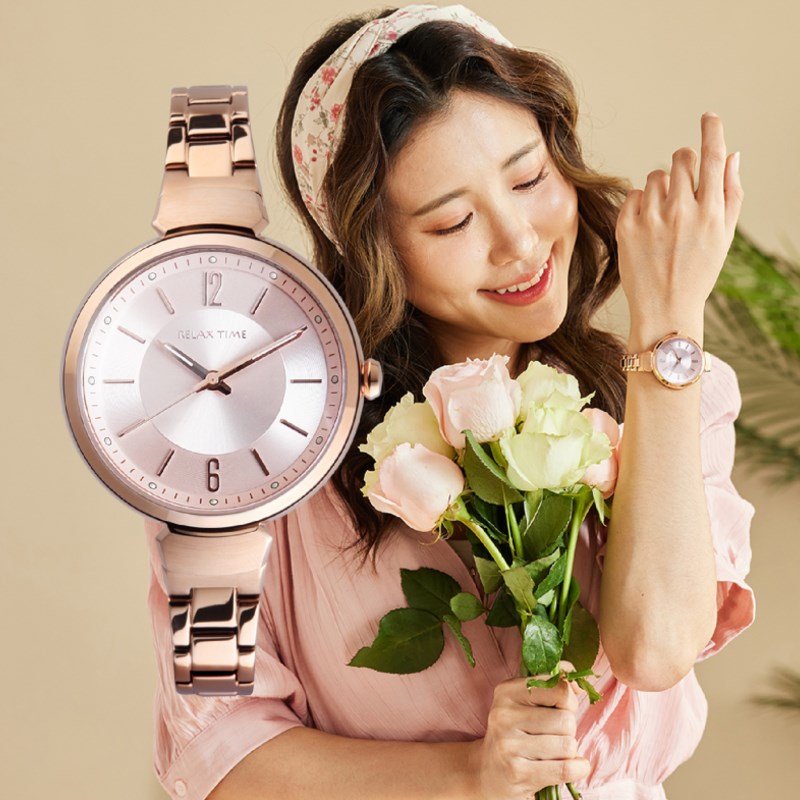 RELAX TIME - 經典奢華系列 女錶 - RT-115-3 - 玫殼玫 - 36mm