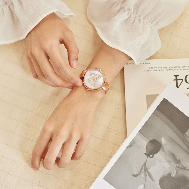RELAX TIME - 年度設計款 - 蛻變系列 - 鏤空立體蝴蝶 - 玫瑰金×紫 (RT-95-3) - 36mm