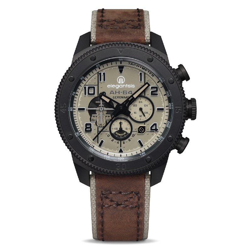 elegantsis 愛樂時-軍事系列-AH-64阿帕契直升機腕錶-阿帕契(沙色)-ELJX48MQS-AH64-OY01LC-45.5MM