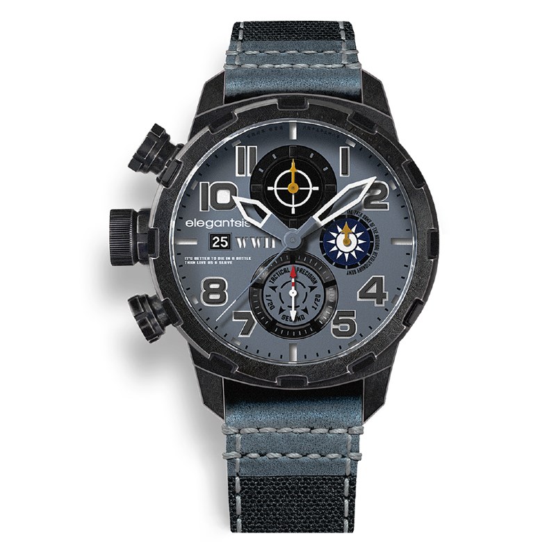 elegantsis 愛樂時-軍事系列-JF48WWII-收藏家腕錶-中華民國-ELJF48QS-6G03LC-48MM