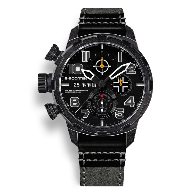 elegantsis 愛樂時-軍事系列-JF48WWII-收藏家腕錶-德國- ELJF48QS-6B04LC-48MM