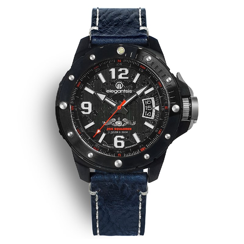elegantsis 愛樂時-軍事系列-海軍256戰隊特別訂製潛艦機械腕錶-愛樂時官方網站限定-ELJO48MAS-256-NS02LC-45.5MM