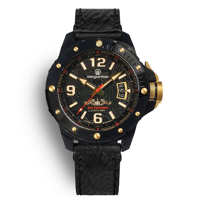 elegantsis 愛樂時-軍事系列-海軍256戰隊特別訂製潛艦機械腕錶-愛樂時官方網站限定-ELJO48MAS-256-NG01LC-45.5MM