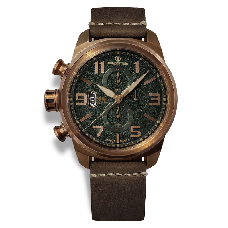 elegantsis 愛樂時-軍事系列-復古韻味中的軍事份子-JT48MQS-復古軍事風-復刻綠-ELJT48MQS-OG02LC-45.5MM