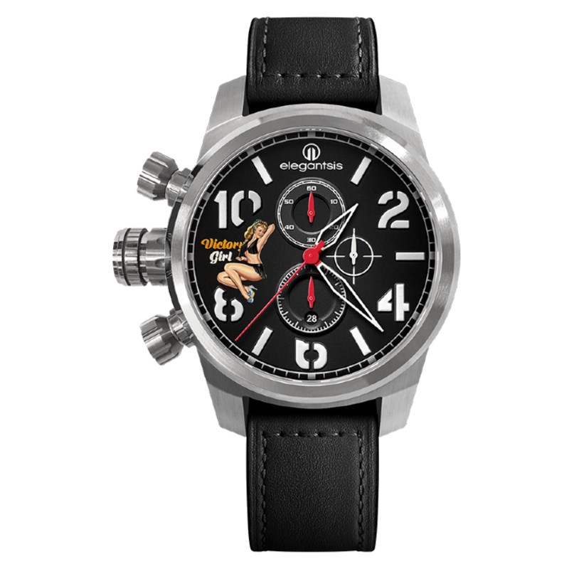 elegantsis 愛樂時-軍事系列-JF48QS-NOSE ART-機頭藝術-女郎-ELJF48QS-OB01LC-48MM