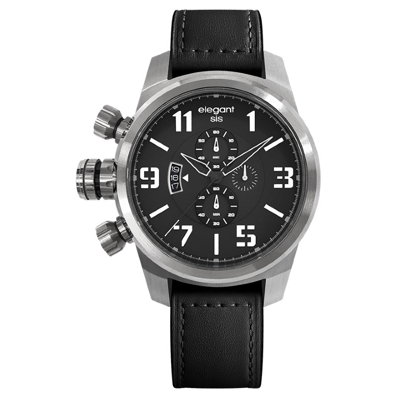 elegantsis 愛樂時-軍事系列-JT48-JT48S 銀色-經典時尚情人款- ELJT48-OB12LC-48MM