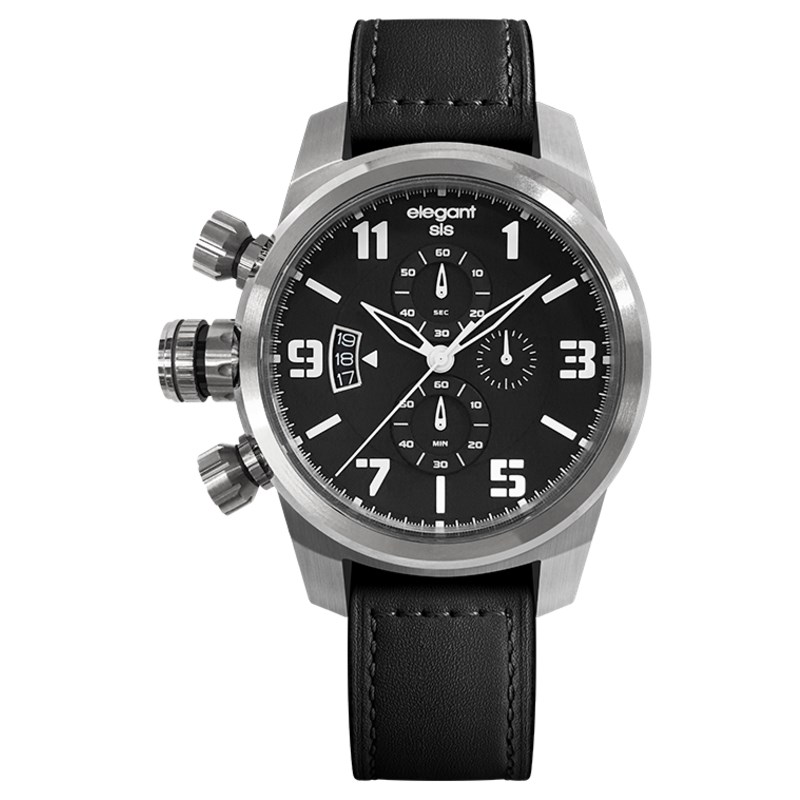 elegantsis 愛樂時-軍事系列-JT48-JT48S 銀色-經典時尚情人款-ELJT48S-OB09LC-43MM