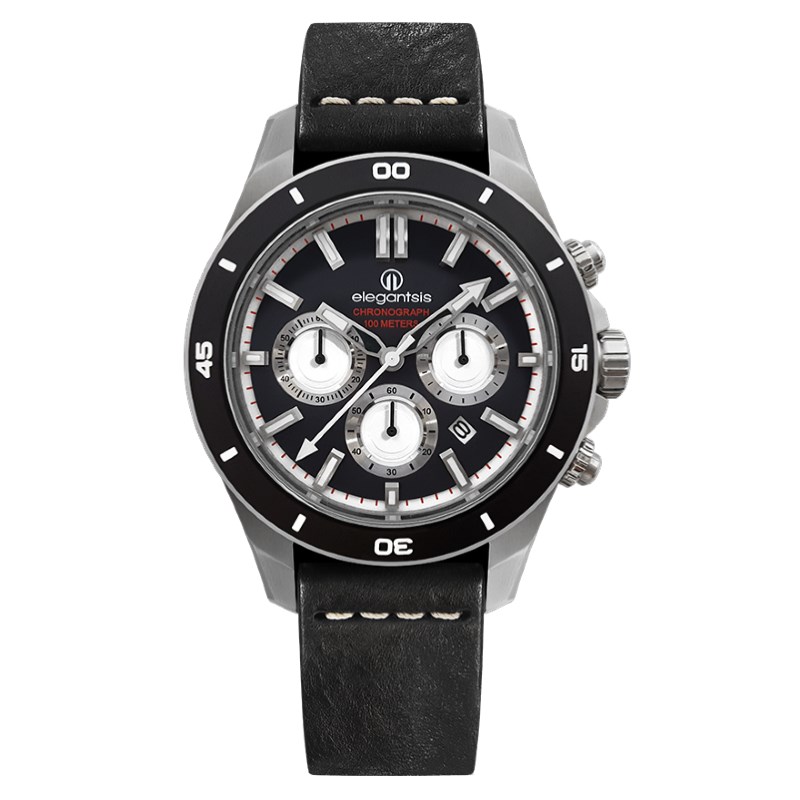 elegantsis 愛樂時-騎士系列-JT65R-騎士系列三眼計時腕錶-ELJT65R-6B03LC-47.5MM
