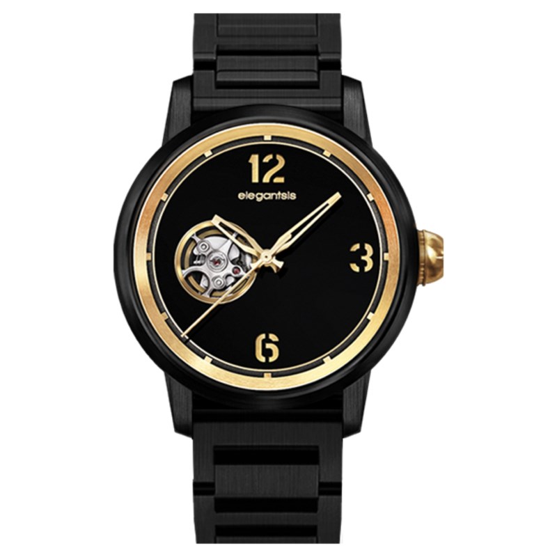 elegantsis 愛樂時-黑金系列-JT75A 都會時尚-鏤空機械錶-ELJT75A-NB01MA-42MM