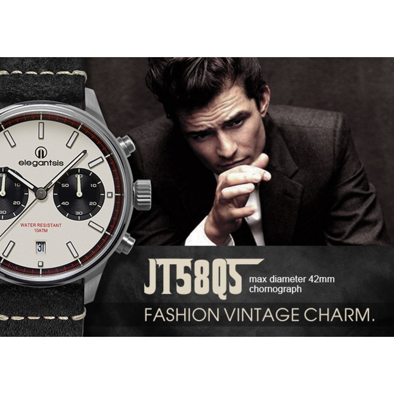 elegantsis 愛樂時-中性系列-JT58QS-承載老靈魂的新腕錶-白-ELJT58QS-6W04LC-42MM