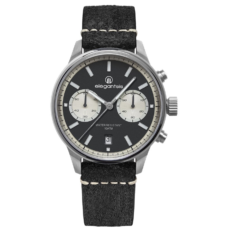 elegantsis 愛樂時-中性系列-JT58QS-承載老靈魂的新腕錶-黑-ELJT58QS-6G03LC-42MM