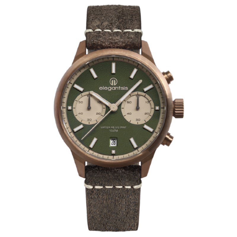elegantsis 愛樂時-中性系列-JT58QS-承載老靈魂的新腕錶-綠-ELJT58QS-6G02LC-42MM