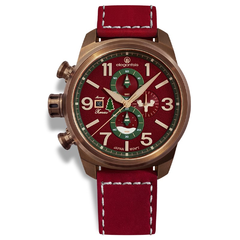 elegantsis 愛樂時-中性系列-聖誕特別限定聖誕腕錶-紅聖誕-ELJT48MQS-OR02LC-45.5MM
