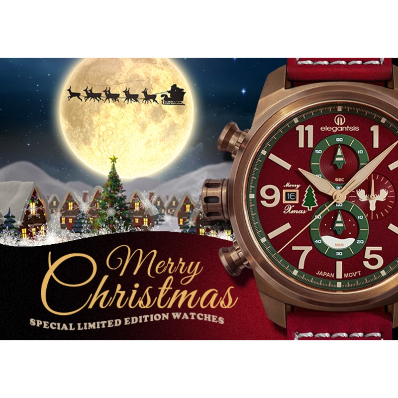 elegantsis 愛樂時-中性系列-聖誕特別限定聖誕腕錶-紅聖誕-ELJT48MQS-OR02LC-45.5MM