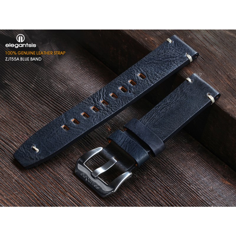 elegantsis 愛樂時-原廠配件-JT55A 100%頂級小牛皮錶帶-JT55A(深藍色小牛皮錶帶)-JT55A-錶帶寬22mm