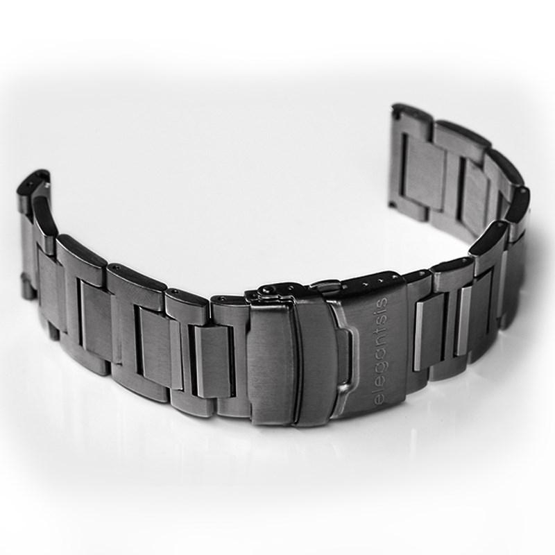 elegantsis 愛樂時-原廠配件-不銹鋼腕帶-JT系列鋼錶帶-拉砂槍色樣式-拉砂槍JT SERIS - 錶帶寬24mm