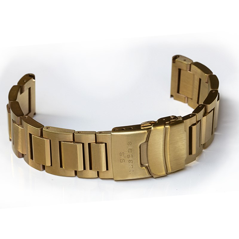 elegantsis 愛樂時-原廠配件-不銹鋼腕帶-48系列鋼錶帶-金色拉砂樣式-拉砂金48 SERIS - 錶帶寬24mm