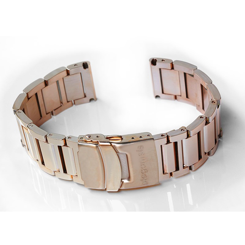 elegantsis 愛樂時-原廠配件-不銹鋼腕帶-48s系列鋼帶-玫瑰金拋光樣式- 拋光瑰金48s SERIS - 錶帶寬22mm