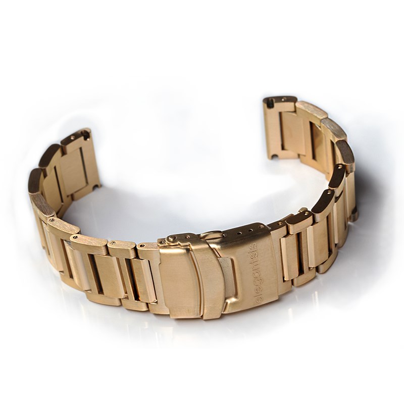 elegantsis 愛樂時-原廠配件-不銹鋼腕帶-48s系列鋼錶帶-金色拉砂樣式- 拉砂金48s SERIS - 錶帶寬22mm