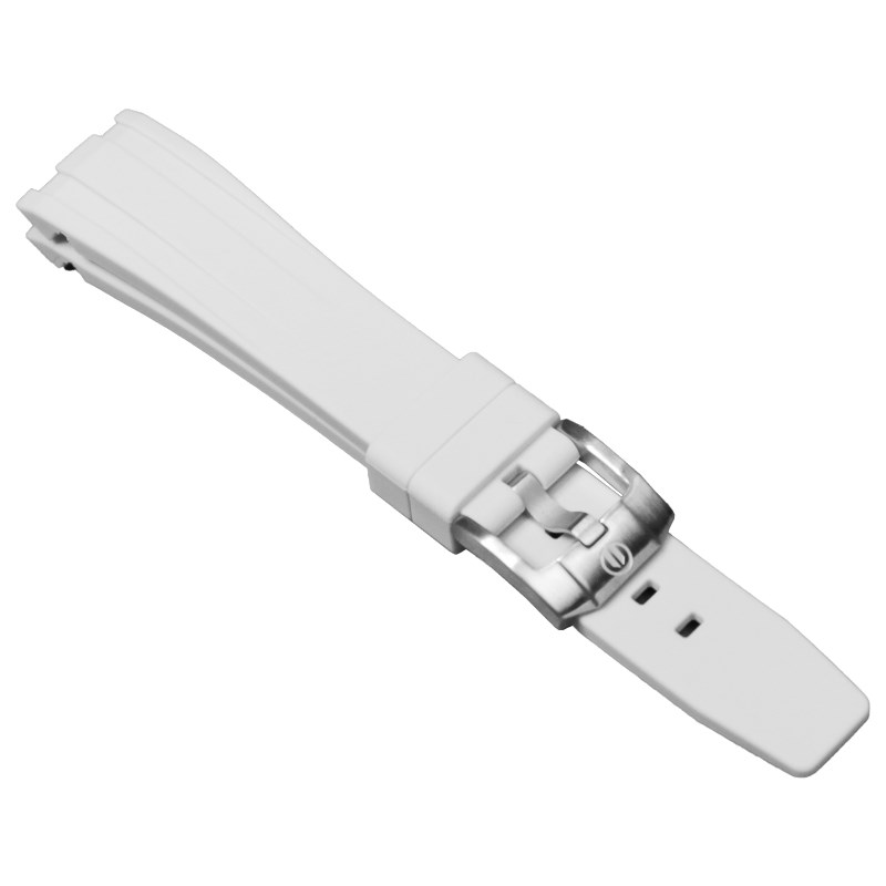 elegantsis 愛樂時-原廠配件-20mm/22mm 膠錶帶-矽膠錶帶-ELJT41QS-20mm-白色鋼扣