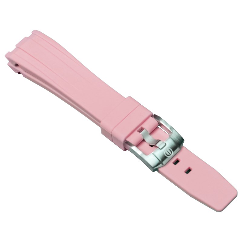 elegantsis 愛樂時-原廠配件-20mm/22mm 膠錶帶-矽膠錶帶-ELJT41QS-20mm-粉色鋼扣