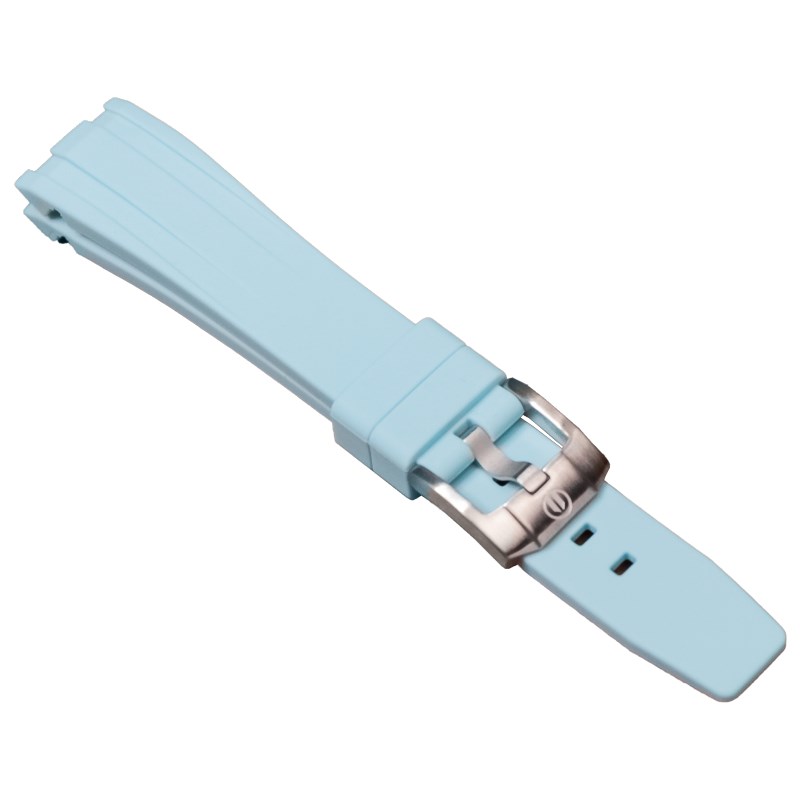 elegantsis 愛樂時-原廠配件-20mm/22mm 膠錶帶-矽膠錶帶- ELJT41QS-20mm-藍色鋼扣