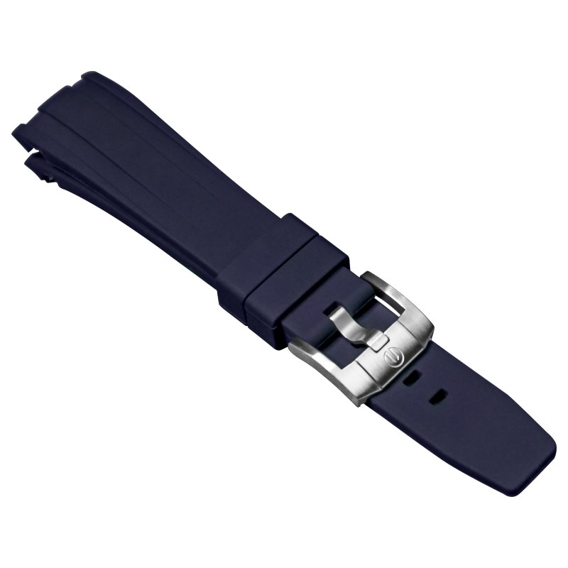 elegantsis 愛樂時-原廠配件-20mm/22mm 膠錶帶-矽膠錶帶-ELJX65AS-22mm-藍色鋼扣