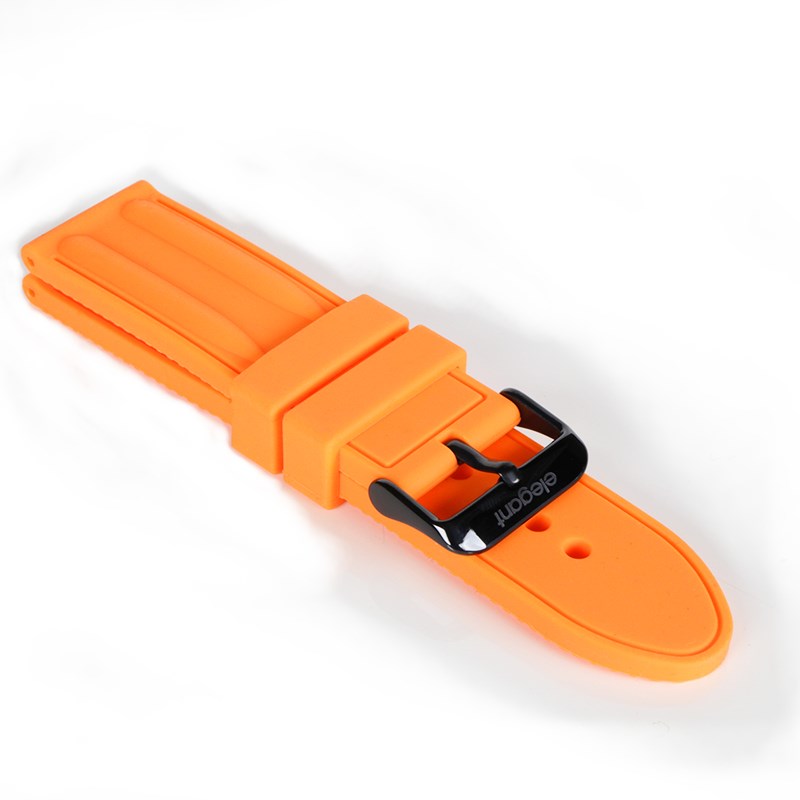 elegantsis 愛樂時-原廠配件-Rubber Strap-JT66系列膠錶帶-橘色黑扣樣式-JT66 SERIS - 錶帶寬24mm