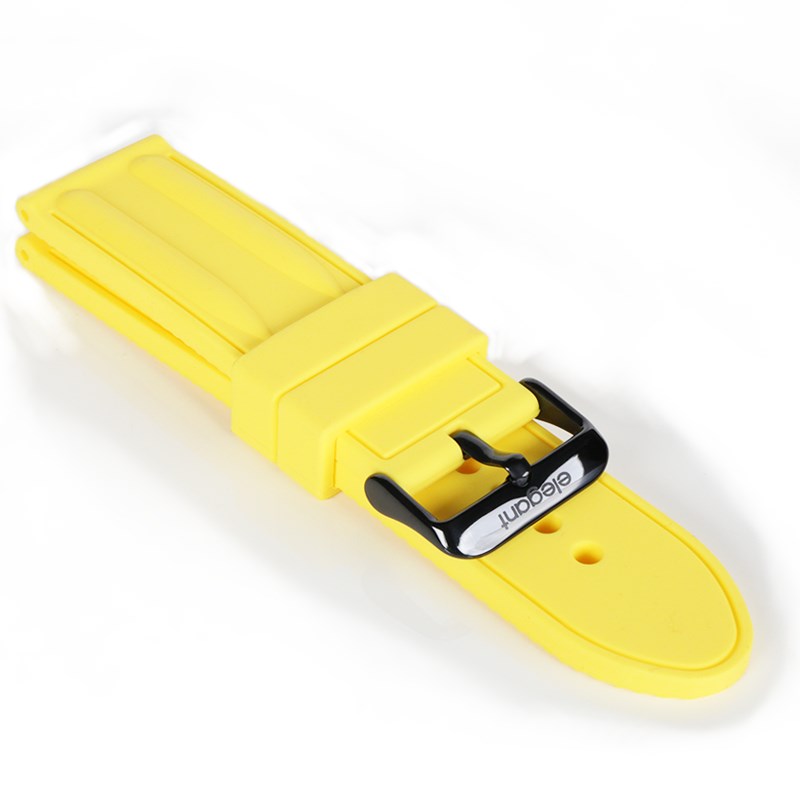 elegantsis 愛樂時-原廠配件-Rubber Strap-JT66系列膠錶帶-黃色黑扣樣式-JT66 SERIS - 錶帶寬24mm