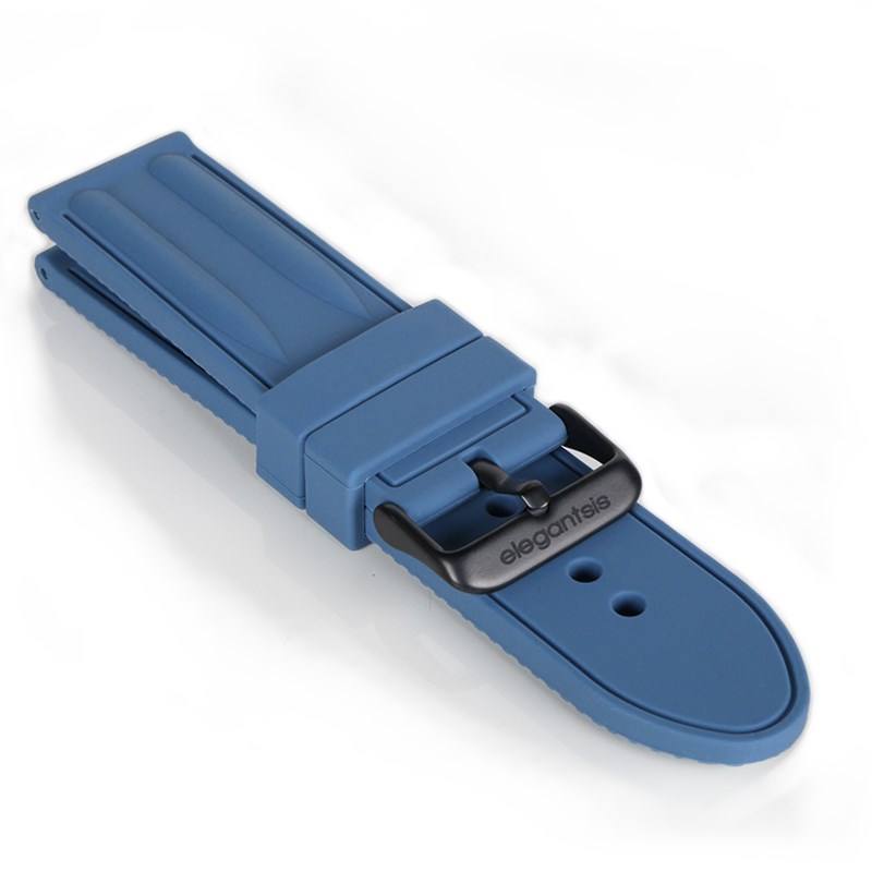 elegantsis 愛樂時-原廠配件-Rubber Strap-JT66系列膠錶帶-軍藍黑扣樣式-JT66 SERIS - 錶帶寬24mm 